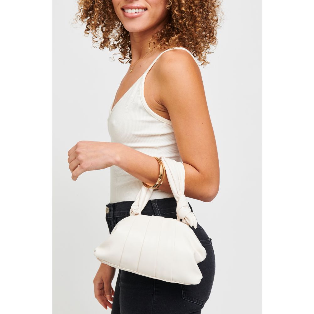 Woman wearing White Urban Expressions Mona Crossbody 840611178480 View 3 | White