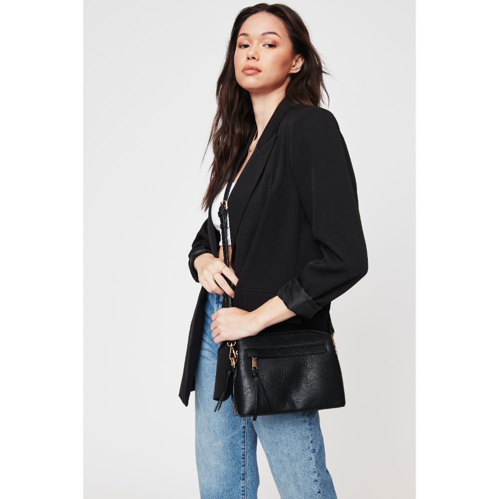 Woman wearing Black Urban Expressions Jayce Crossbody 840611104410 View 2 | Black