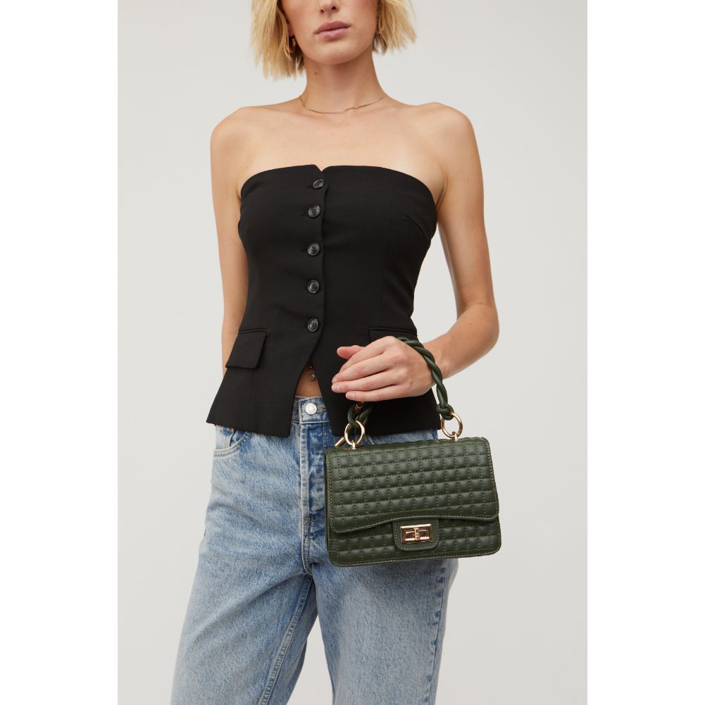 Woman wearing Hunter Green Urban Expressions Zoe Crossbody 840611115416 View 3 | Hunter Green