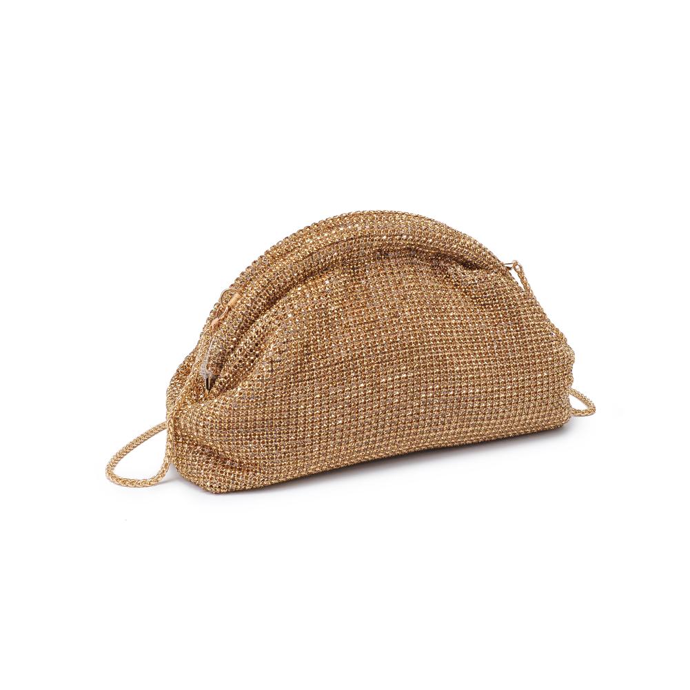 Woman wearing Gold Urban Expressions Mariah Evening Bag 840611129956 View 6 | Gold