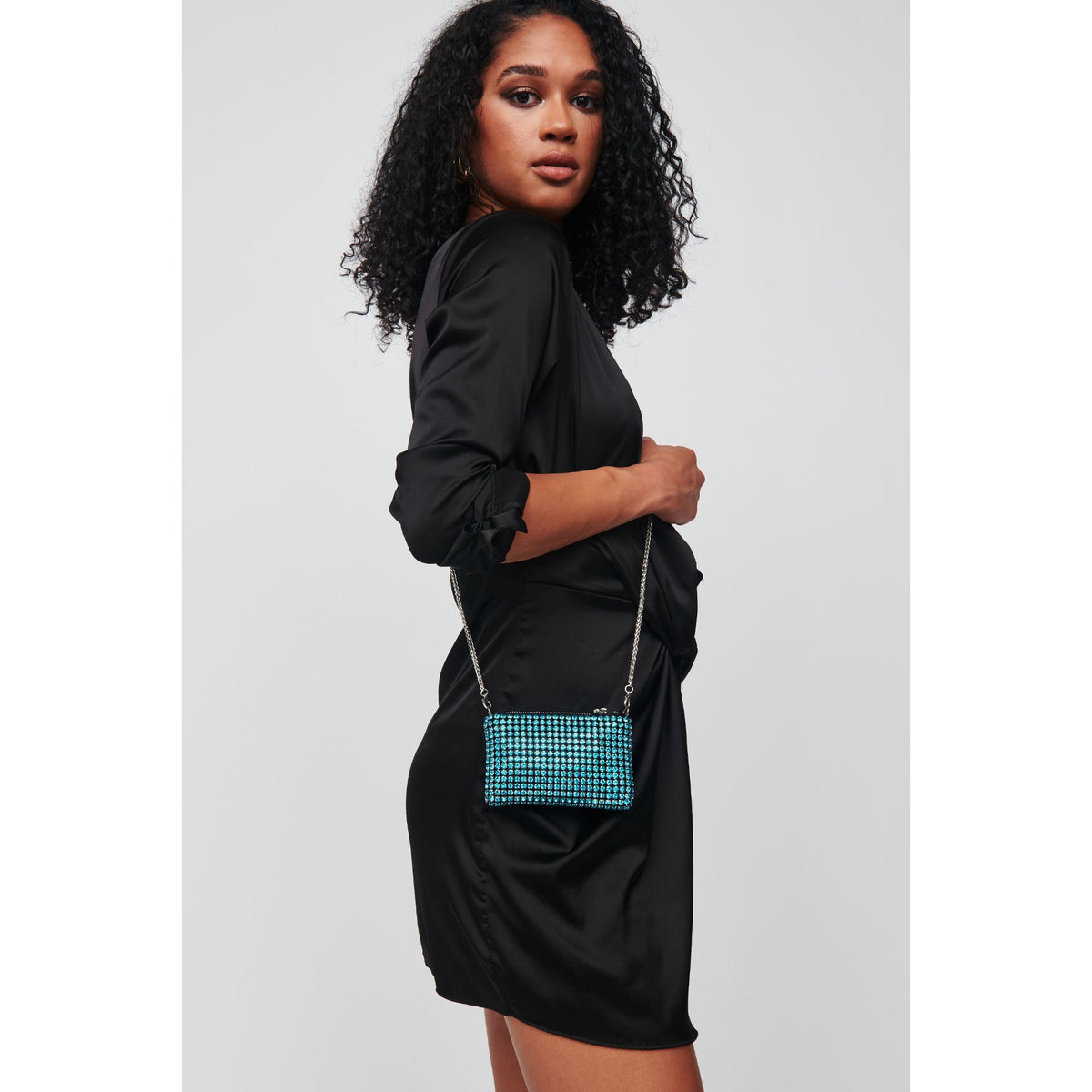 Woman wearing Blue Urban Expressions Christina Evening Bag 818209012805 View 2 | Blue