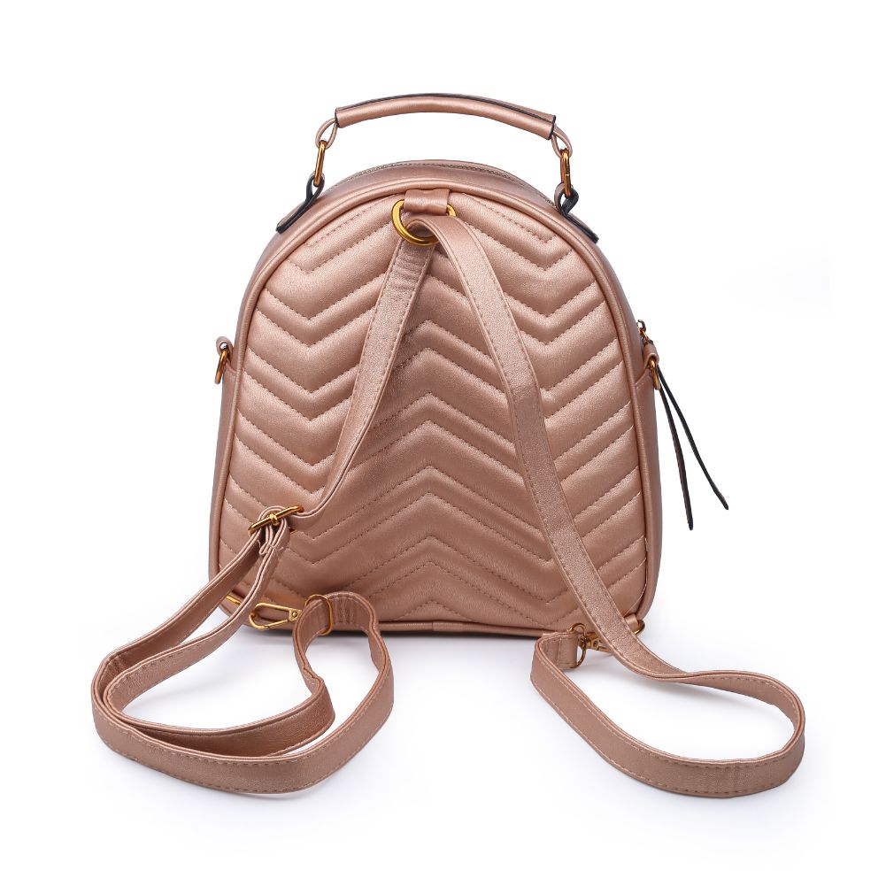 Product Image of Urban Expressions Cameron V Stitch Single Zip Backpack 840611168542 View 3 | Rose Gold