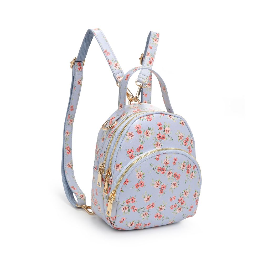 Product Image of Urban Expressions Nichole Floral Backpack 840611181213 View 6 | Powder Blue