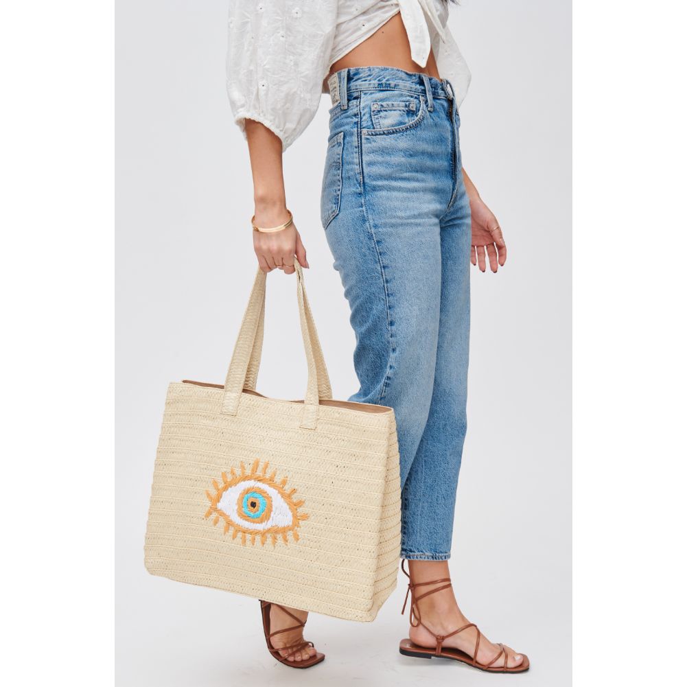 Woman wearing Ivory Urban Expressions Irma Tote 840611109224 View 3 | Ivory