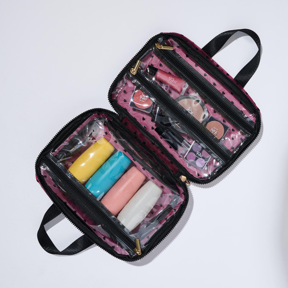 Woman wearing Hot Pink Urban Essentials Kiss & Carry Travel Organizer 840611197870 View 2 | Hot Pink