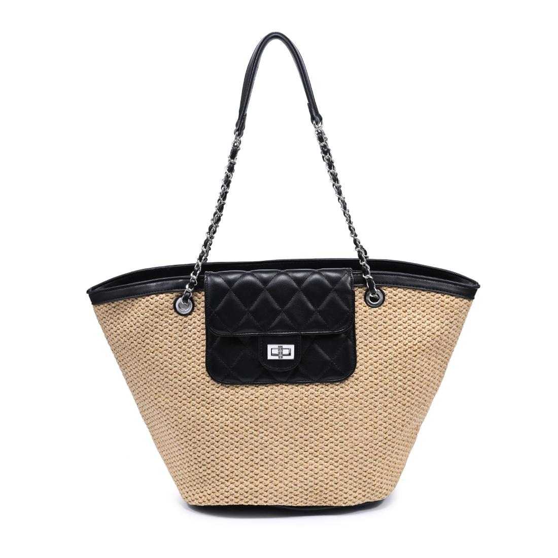 Woman wearing Natural Black Urban Expressions Landon Tote 840504205002 View 5 | Natural Black