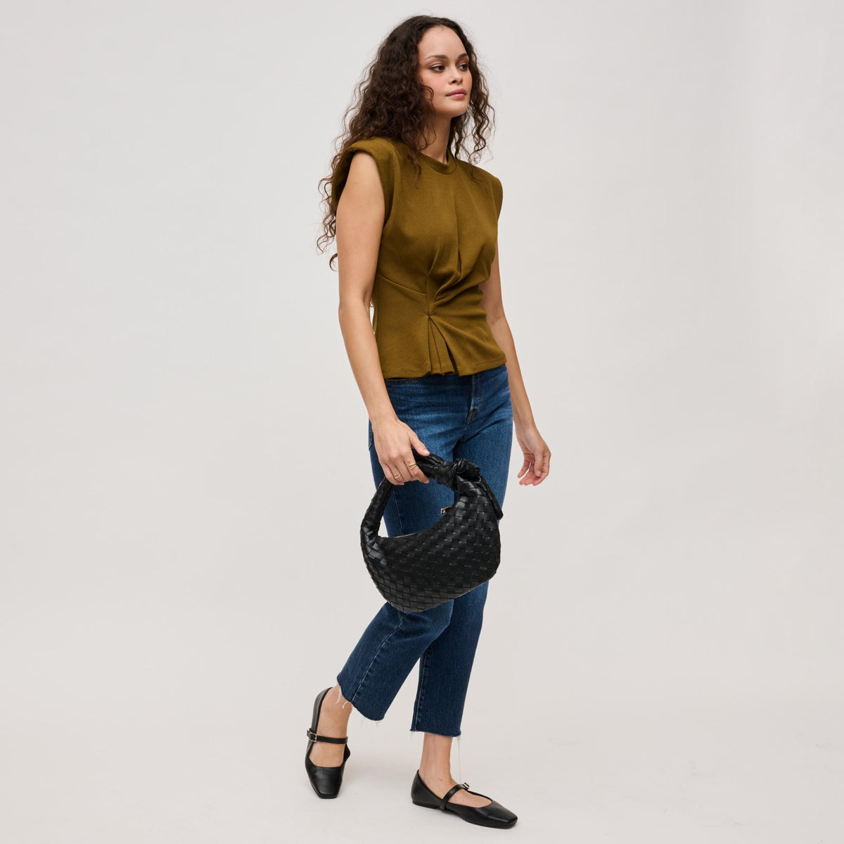 Woman wearing Black Urban Expressions Lizbeth Clutch 840611127792 View 3 | Black