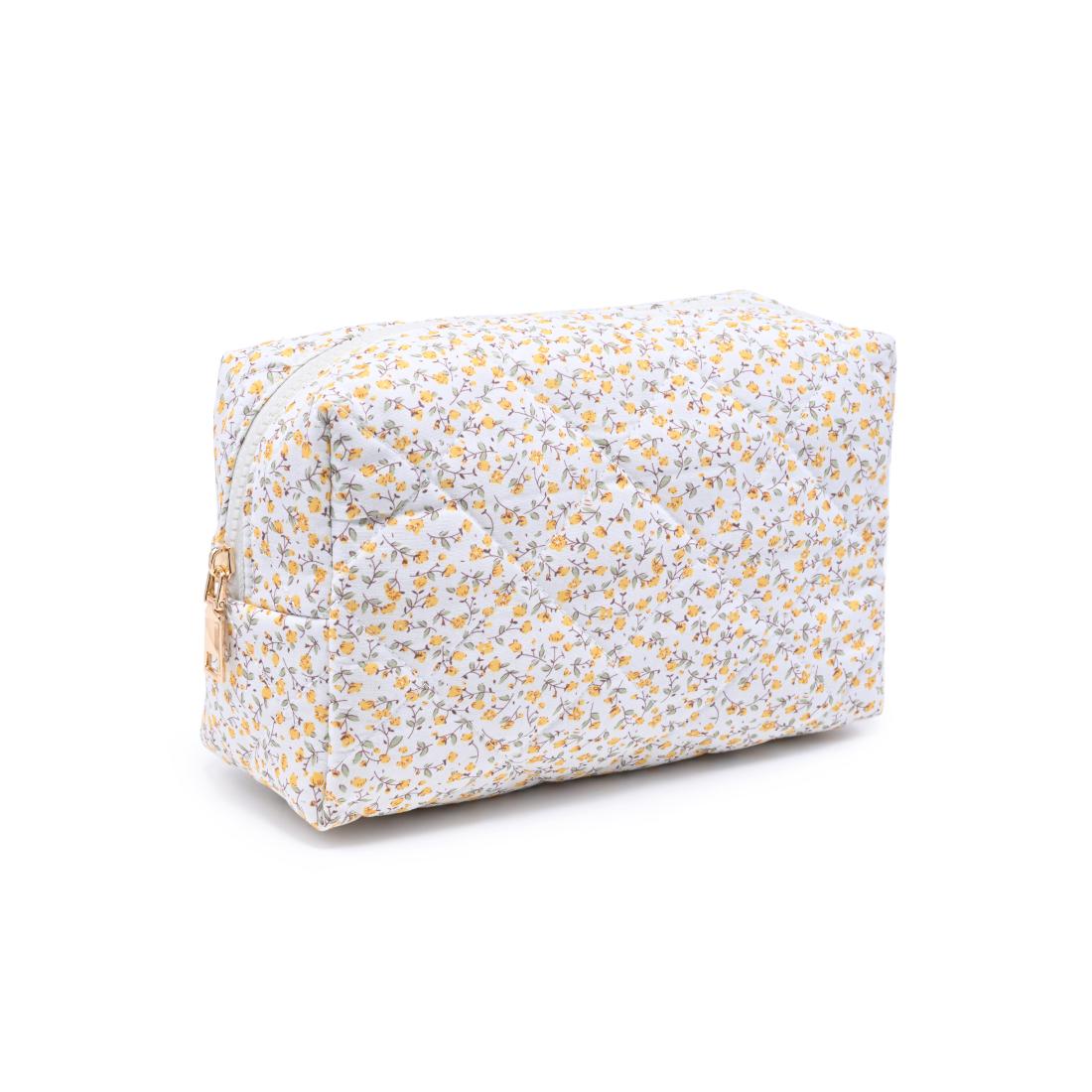 Urban Essentials Garden Glow Cosmetic & Travel Organizer Pouch 840504209895 View 6 | Buttercup Yellow Floral