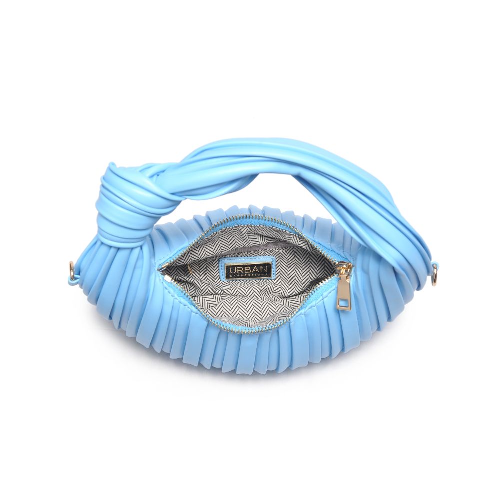 Woman wearing Sky Blue Urban Expressions Fawna  - Pleated Crossbody 840611106391 View 9 | Sky Blue