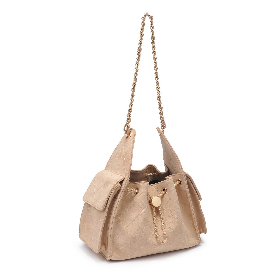 Product Image of Urban Expressions Willow - Quilted Faux Suede Hobo 840611198297 View 6 | Natural