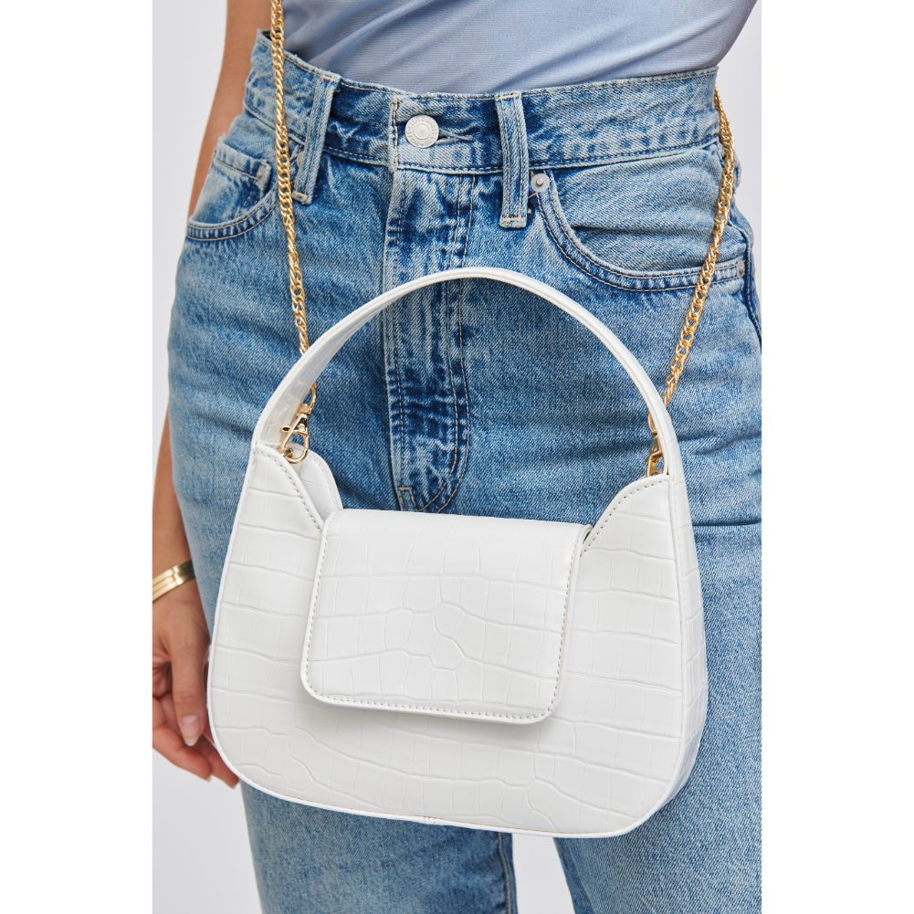 Woman wearing White Urban Expressions Esther Shoulder Bag 840611182463 View 2 | White