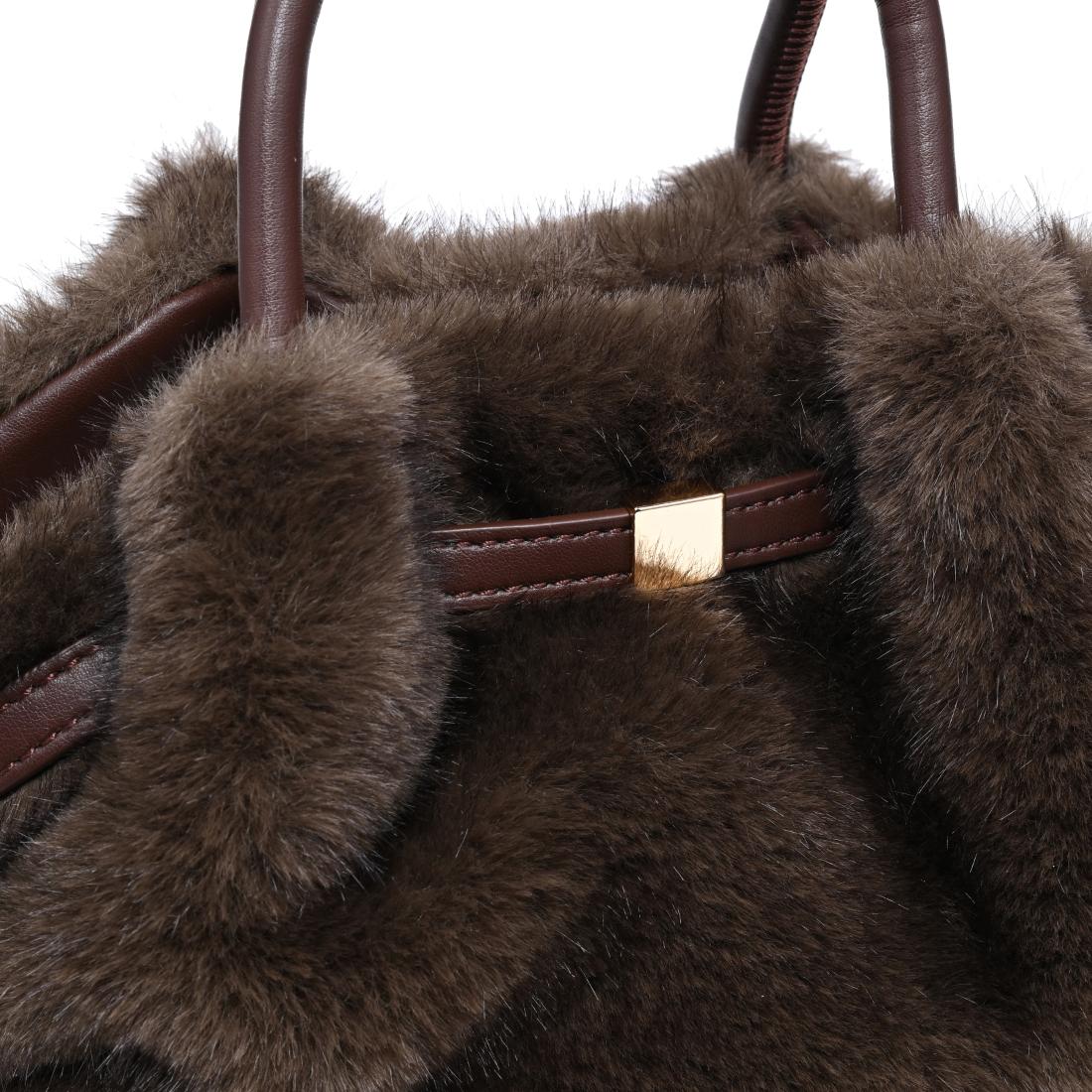 Urban Expressions Selena - Faux Fur Crossbody 840504210617 View 8 | Chocolate