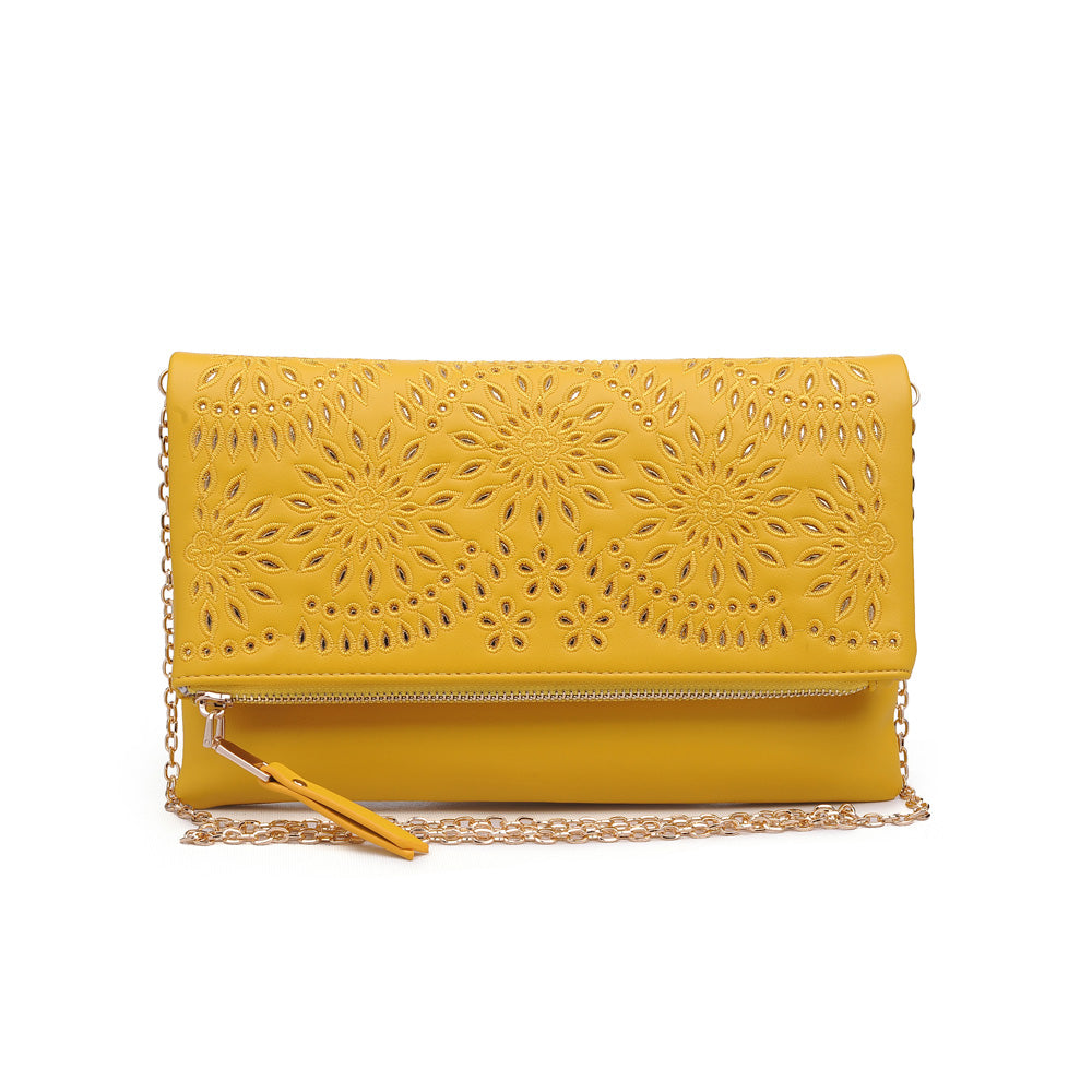 Product Image of Urban Expressions Ellington Embroidered Clutch NA-840611159427 View 1 | Mustard