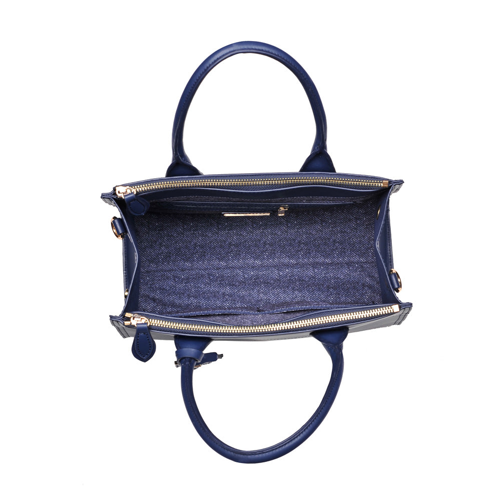 Woman wearing Navy Urban Expressions Cooper Satchel NA-840611153579 View 9 | Navy