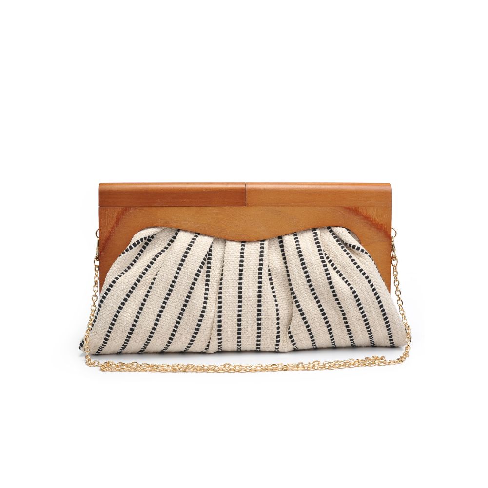Product Image of Urban Expressions Calypso Clutch 840611182166 View 5 | Black White Stripe