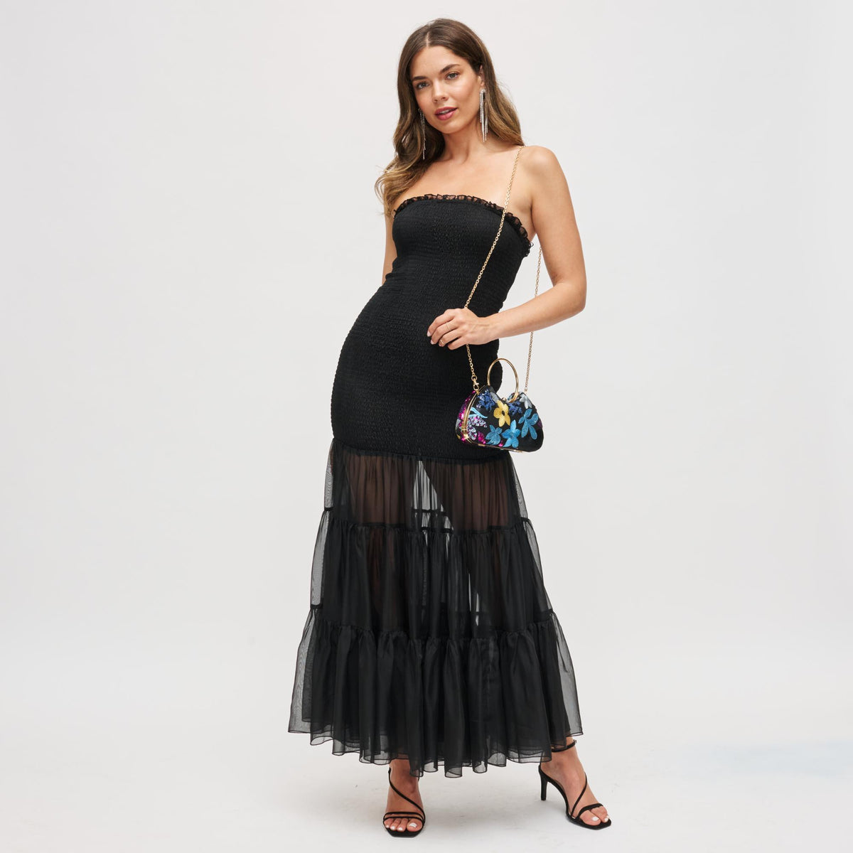 Woman wearing Black Multi Urban Expressions Phoebe Evening Bag 840611199454 View 3 | Black Multi