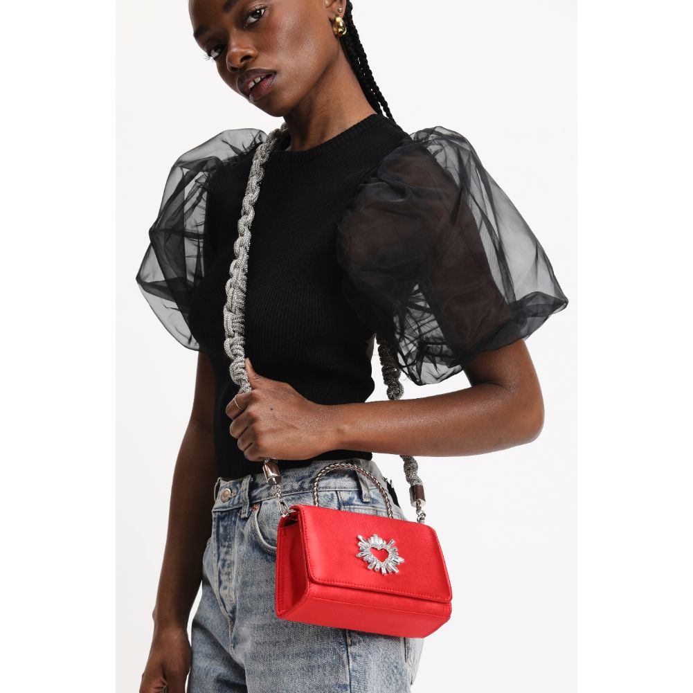 Woman wearing Silver Urban Expressions Sophia Shoulder Strap 840611116352 View 2 | Silver