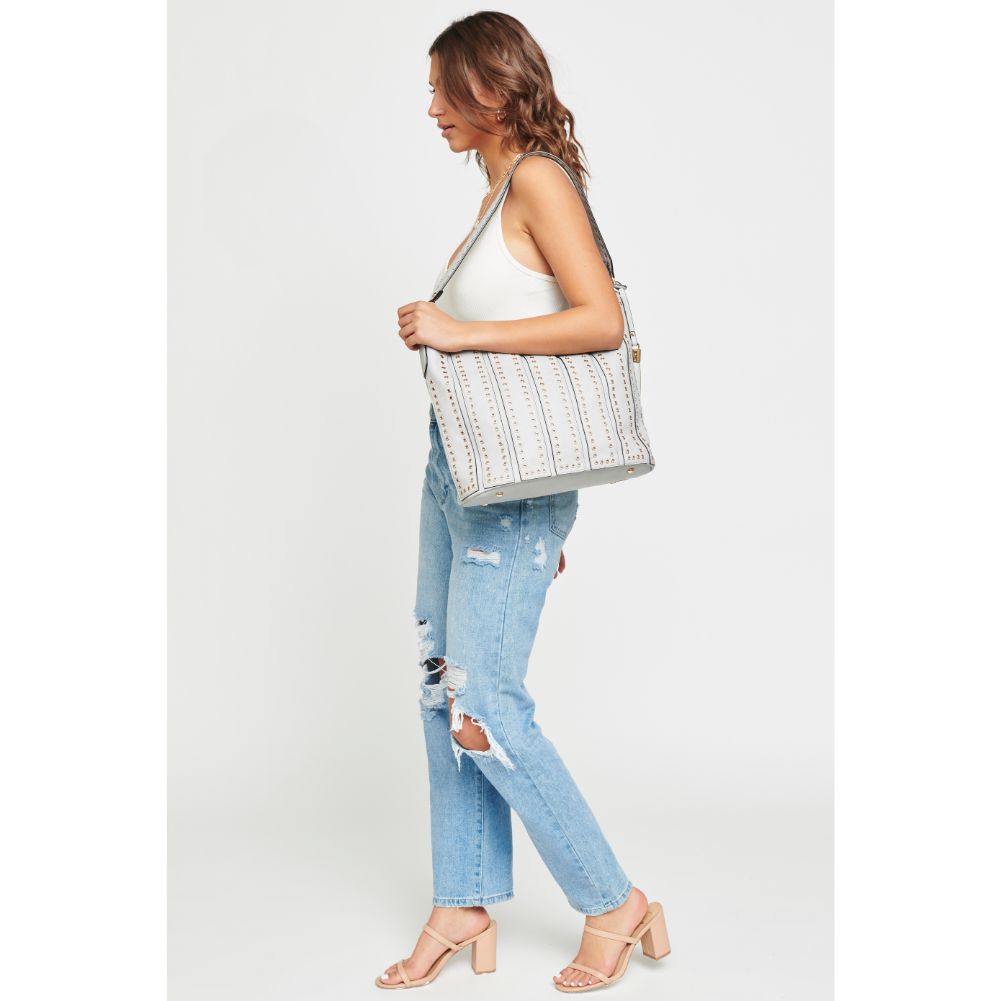Woman wearing Grey Urban Expressions Nicola Hobo NA-840611126399 View 4 | Grey