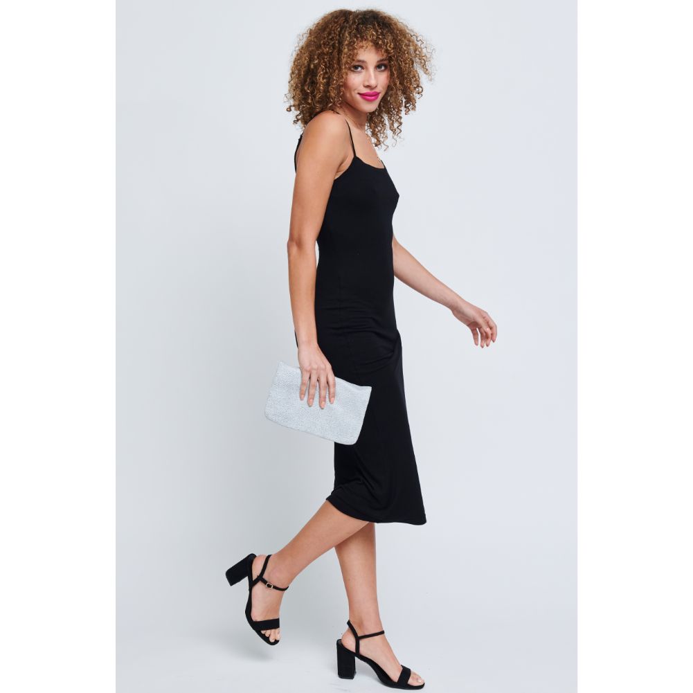 Woman wearing Black White Urban Expressions Jones Crossbody 840611180315 View 2 | Black White