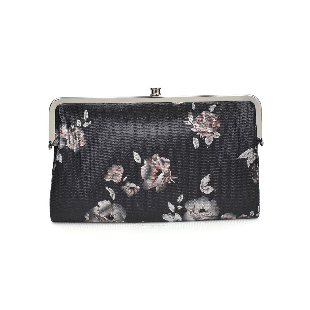 Woman wearing Black Urban Expressions Sandra Floral Wallet 840611151643 View 7 | Black
