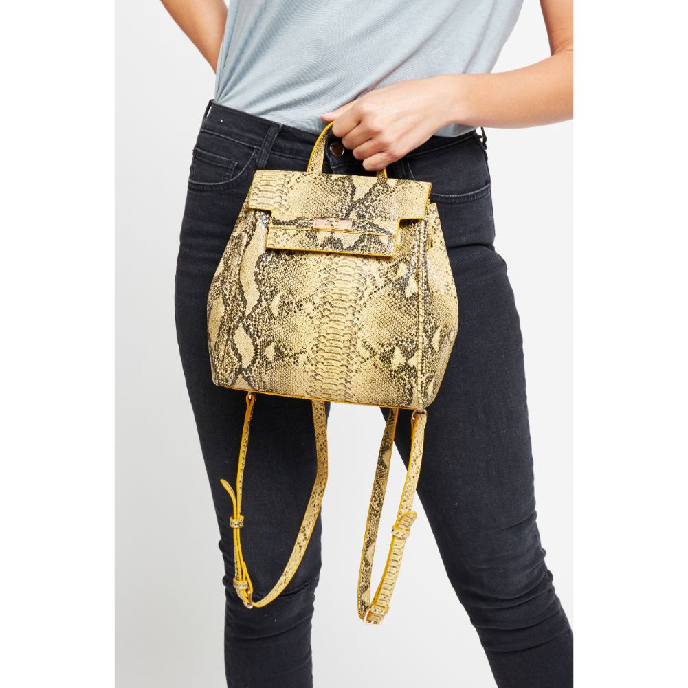 Woman wearing Mustard Urban Expressions Turner Backpack 840611177025 View 3 | Mustard