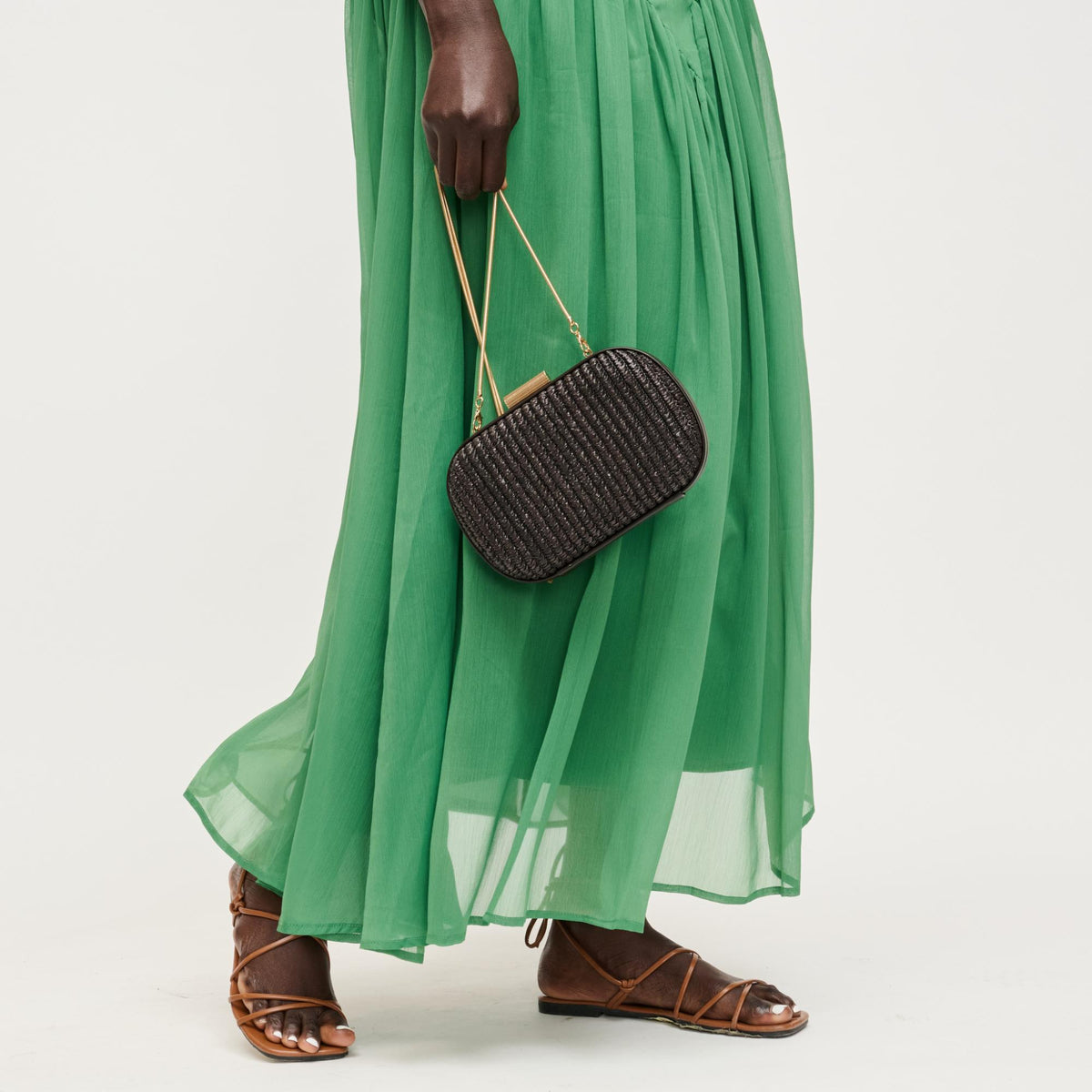 Woman wearing Chocolate Urban Expressions Alix Evening Bag 840504206313 View 3 | Chocolate