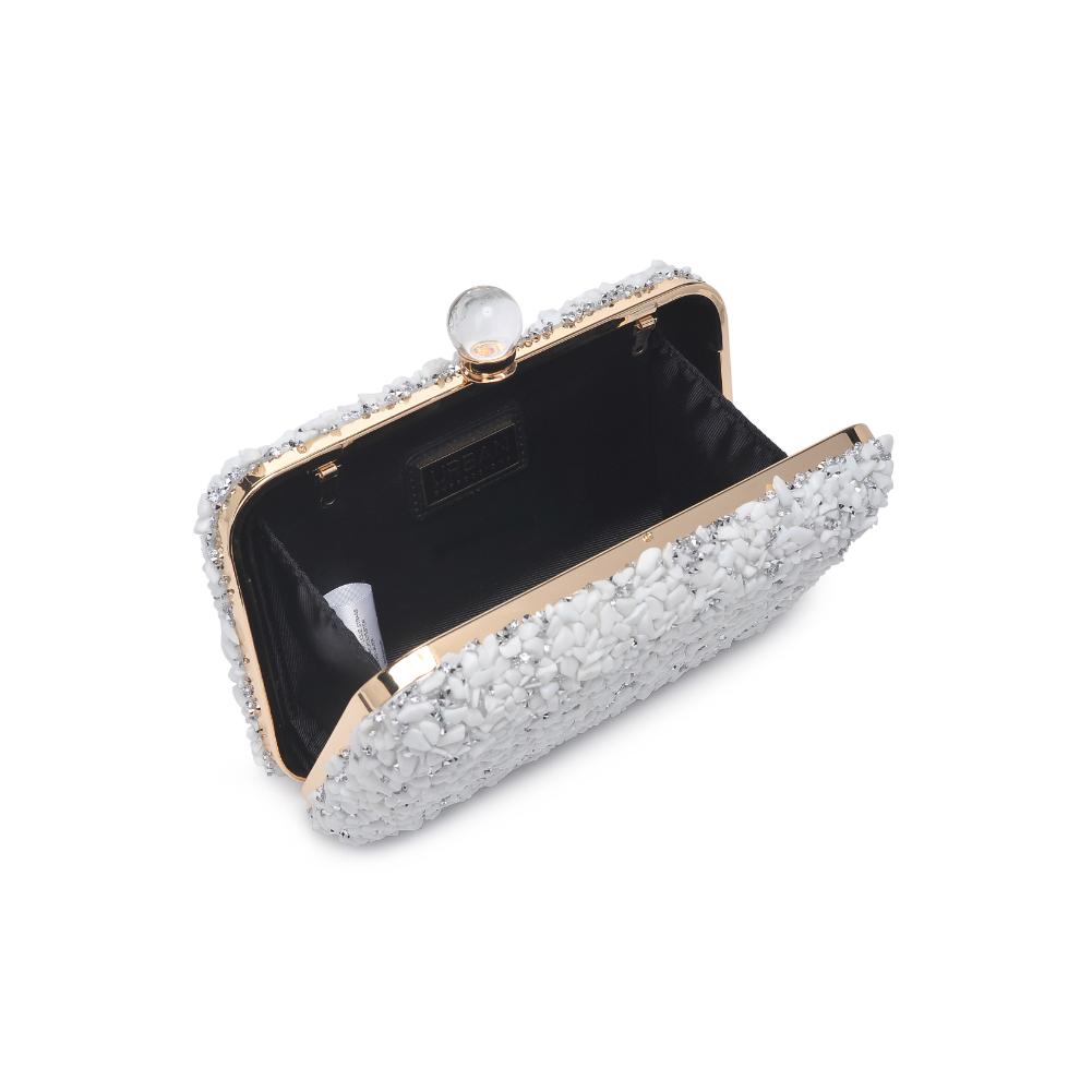 Woman wearing White Urban Expressions Penelope Evening Bag 840611130747 View 9 | White