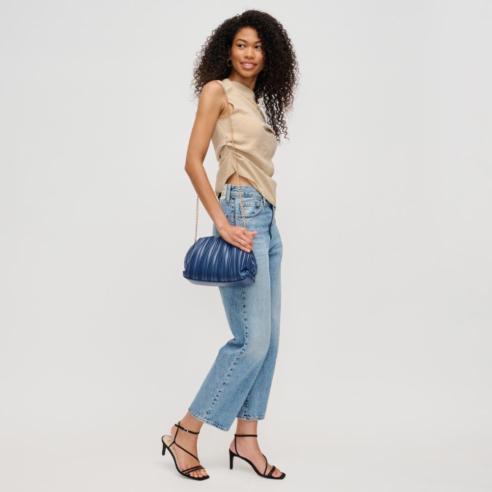 Woman wearing Midnight Urban Expressions Philippa Clutch 840611193865 View 2 | Midnight