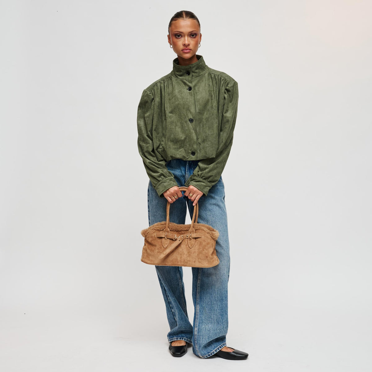 Woman wearing Natural Urban Expressions Tommy Satchel 840504212307 View 4 | Natural
