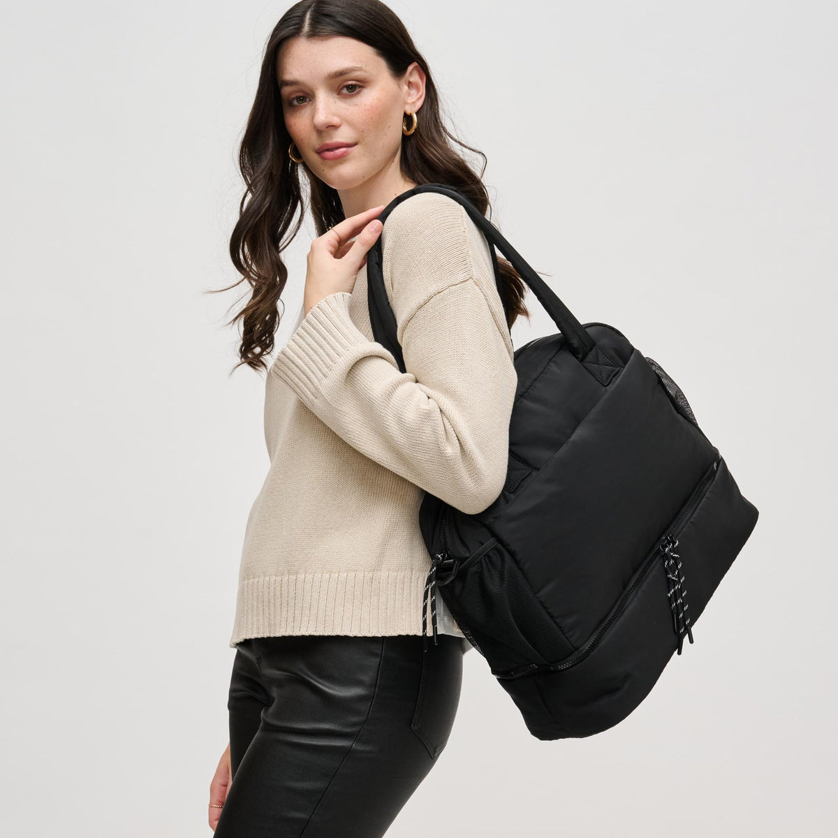 Woman wearing Black Urban Expressions Kris Tote 840611141255 View 2 | Black