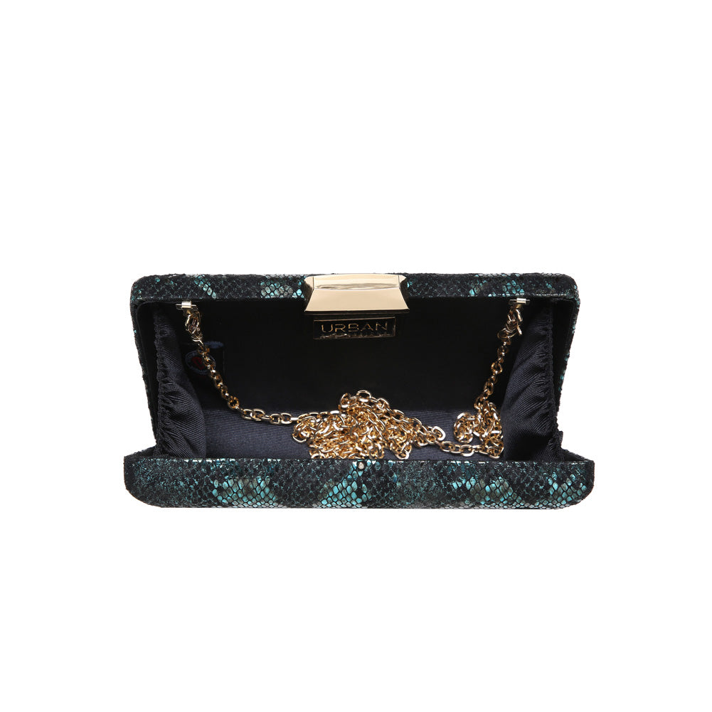 Product Image of Urban Expressions Flora Snake Evening Bag NA-840611157010 View 4 | Emerald
