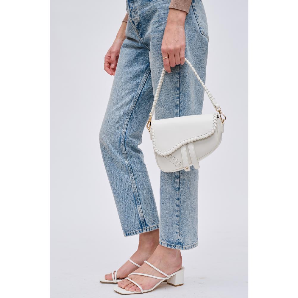 Woman wearing Ivory Urban Expressions Sloane Crossbody 840611121714 View 3 | Ivory