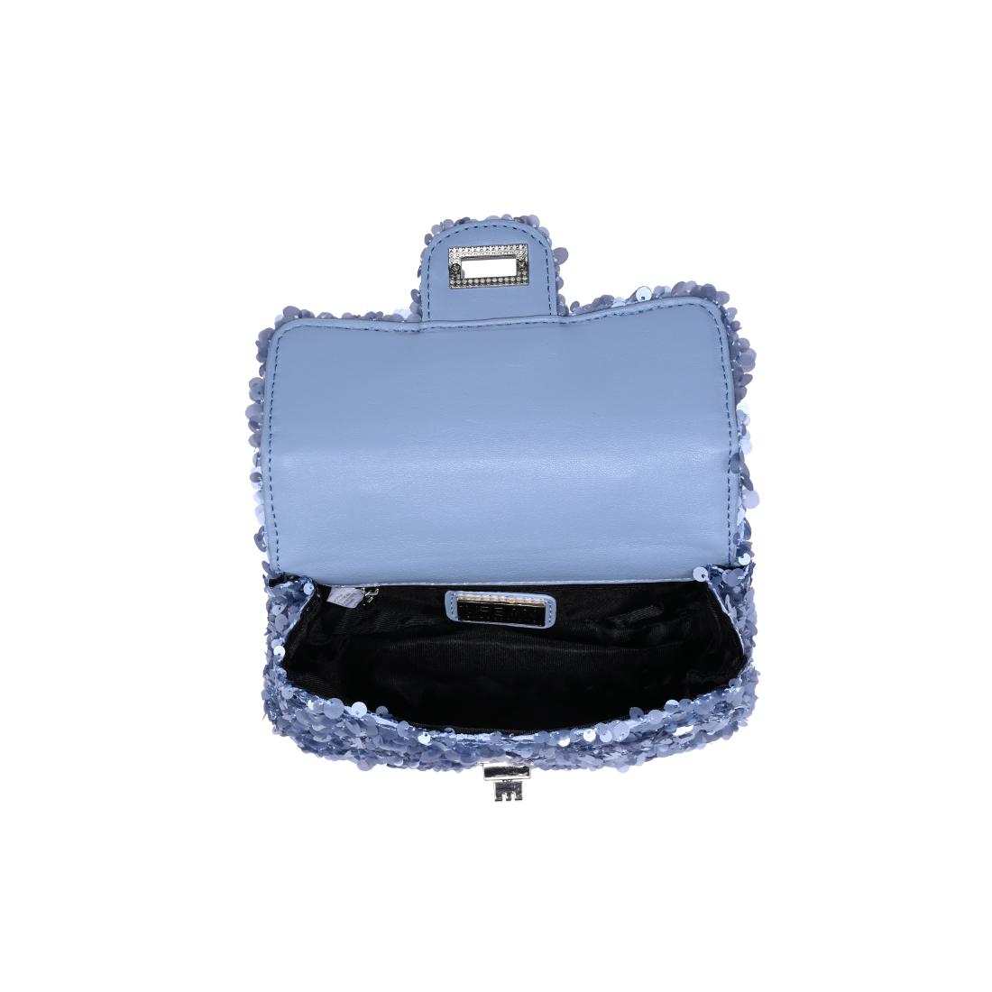 Woman wearing Periwinkle Urban Expressions Ella Evening Bag 840504204333 View 9 | Periwinkle