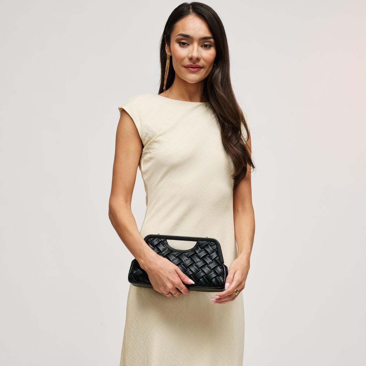 Woman wearing Black Urban Expressions Alouette Clutch 840504211515 View 2 | Black