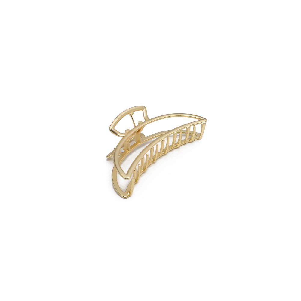 Product Image of Urban Expressions Large Cutout Metal Claw Hair Claw 818209013604 View 5 | Matte Gold