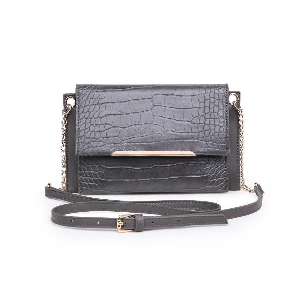 Product Image of Urban Expressions Asher Croc Crossbody 840611165381 View 5 | Gunmetal
