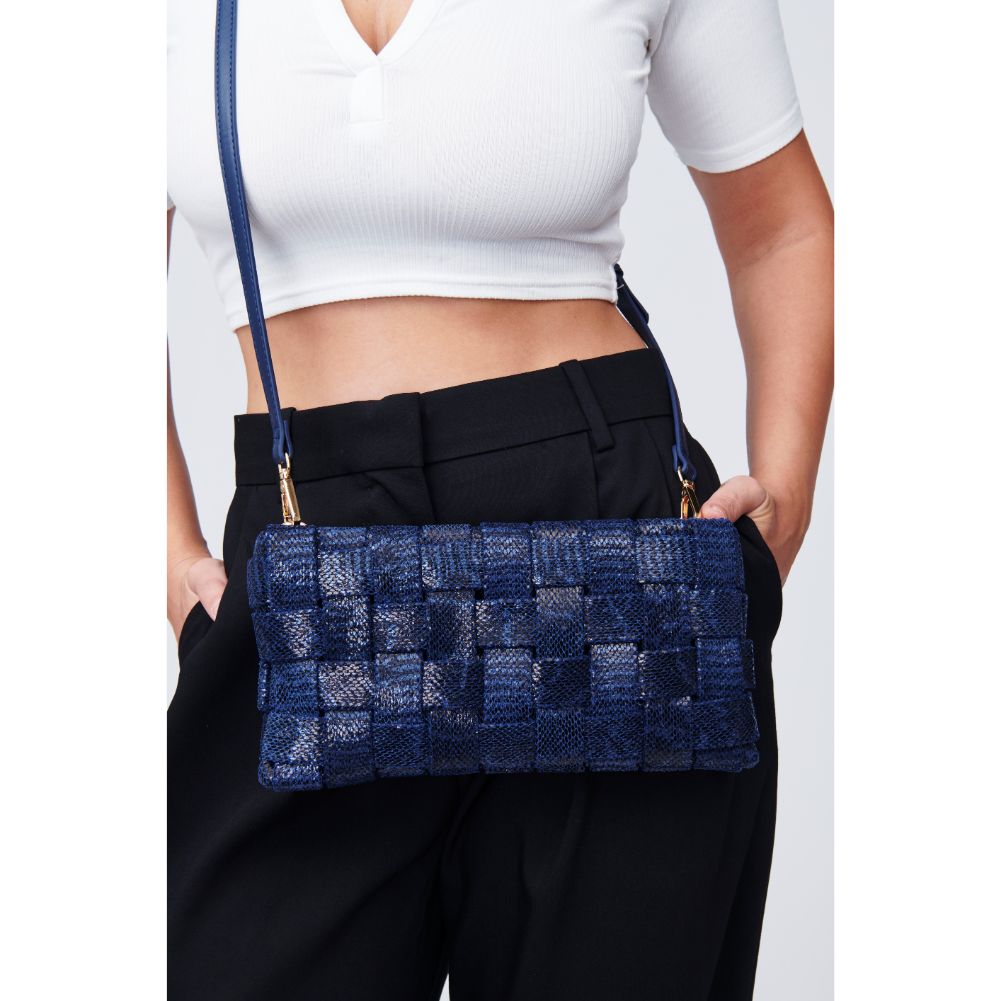 Woman wearing Denim Urban Expressions Malika Clutch 818209010450 View 1 | Denim