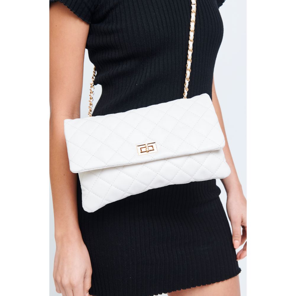 Woman wearing White Urban Expressions Isabella Crossbody 840611180049 View 2 | White