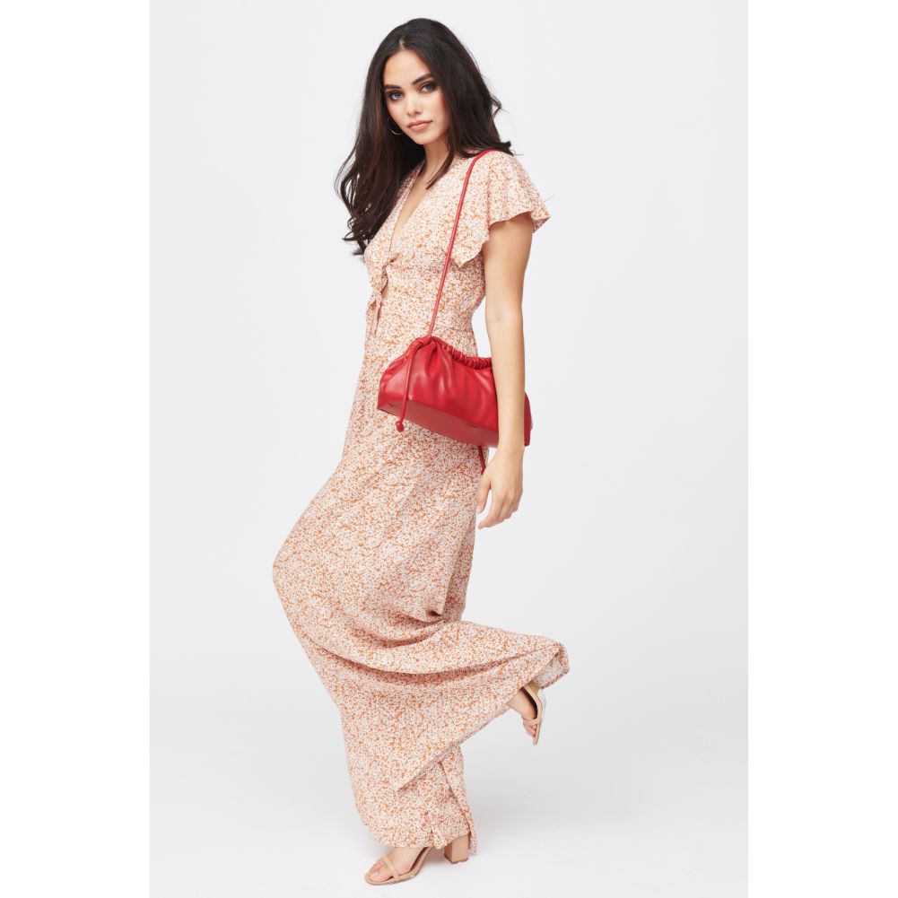 Woman wearing Red Urban Expressions Macie Clutch 840611182432 View 3 | Red