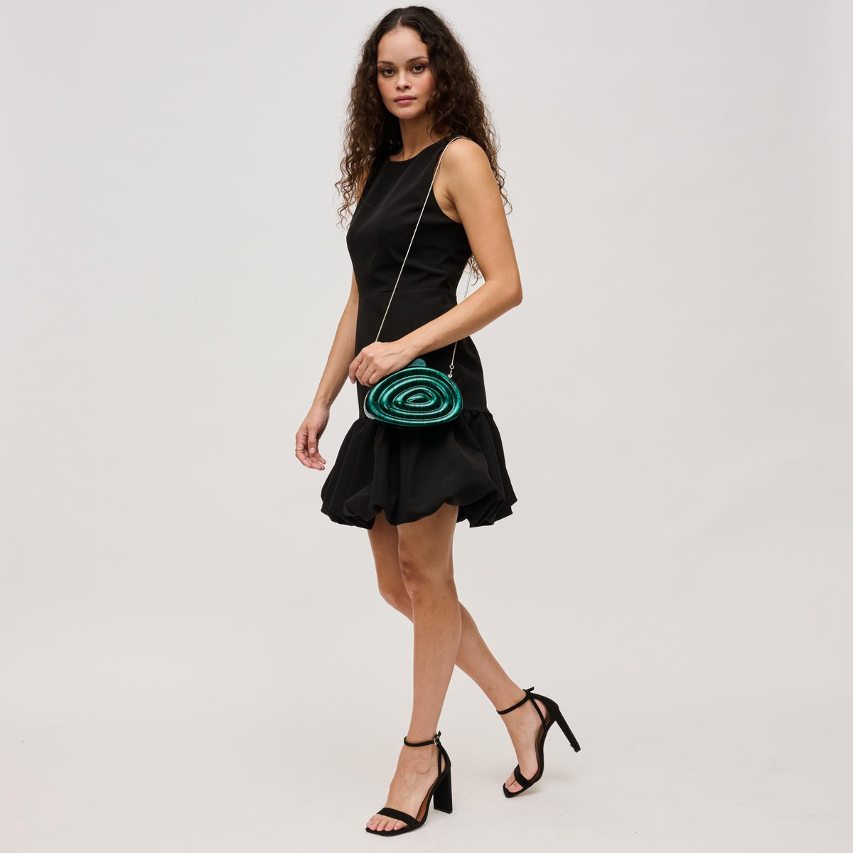 Woman wearing Emerald Urban Expressions Melody Evening Bag 840611125576 View 4 | Emerald