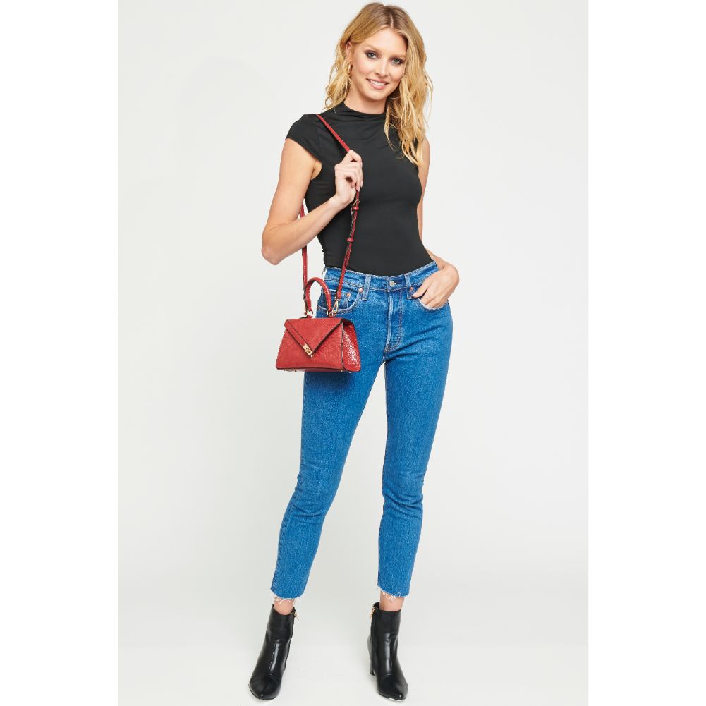Woman wearing Samba Red Urban Expressions Blake Crossbody 840611174734 View 3 | Samba Red