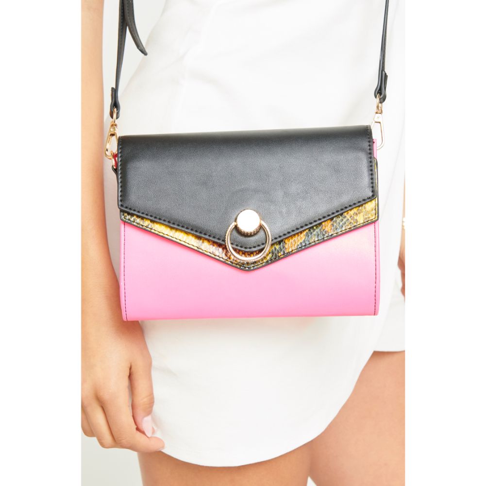 Woman wearing Neon Pink Urban Expressions Adea Crossbody NA-840611167040 View 3 | Neon Pink