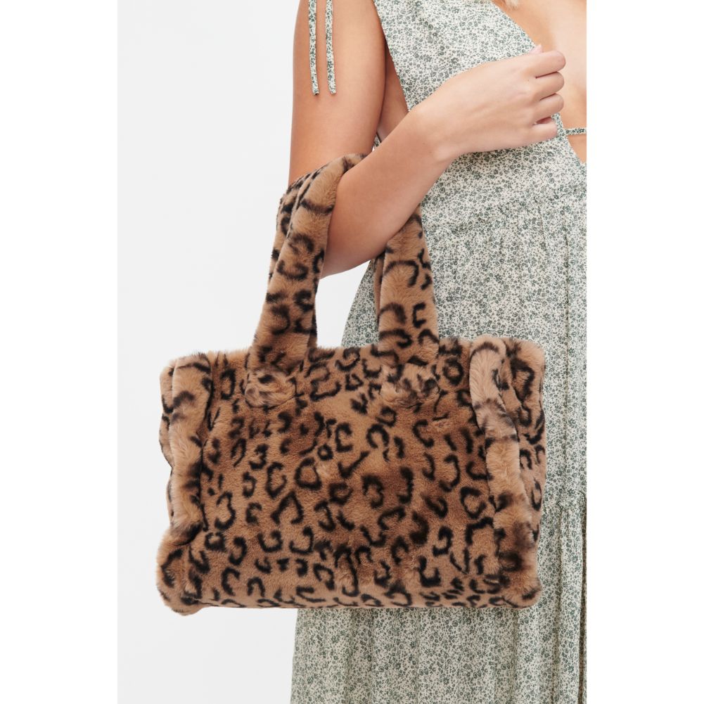 Woman wearing Cheetah Urban Expressions Tempest Tote 840611101402 View 1 | Cheetah