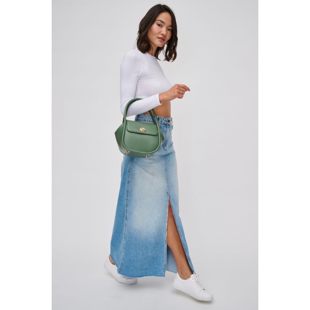 Woman wearing Sage Urban Expressions Marinette Crossbody 840611118066 View 3 | Sage