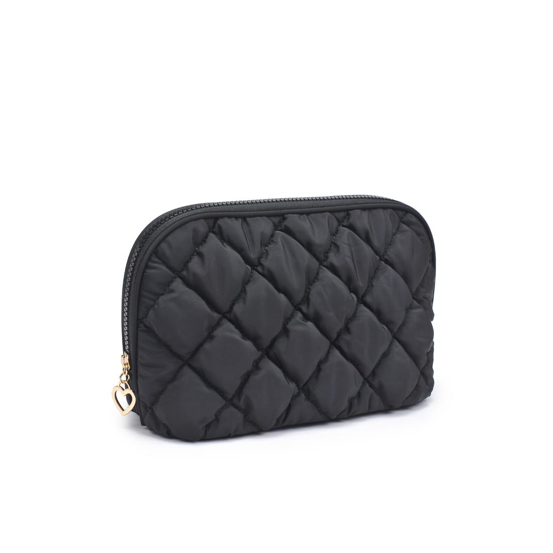 Urban Essentials Cloud Kiss - Quilted Puffer Nylon Cosmetic & Travel Organizer Dome Pouch 840611197085 View 6 | Black