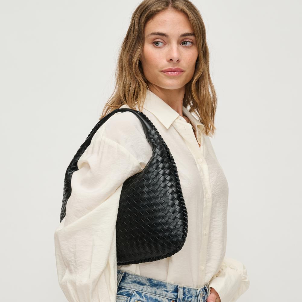 Woman wearing Black Urban Expressions Adela Hobo 840611134479 View 3 | Black