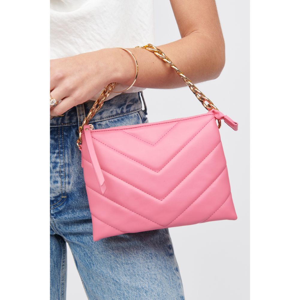 Woman wearing Bubblegum Urban Expressions Andie Crossbody 818209015639 View 4 | Bubblegum