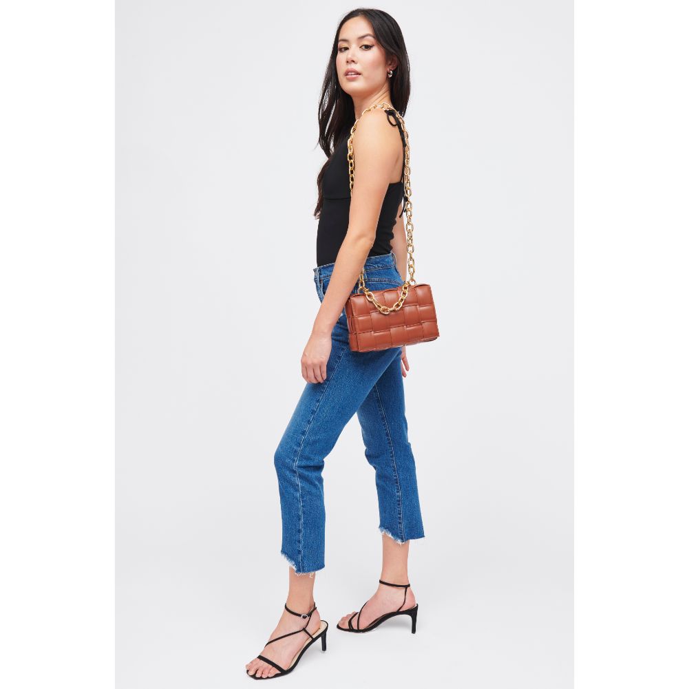 Woman wearing Cognac Urban Expressions Ines Crossbody 840611185457 View 4 | Cognac