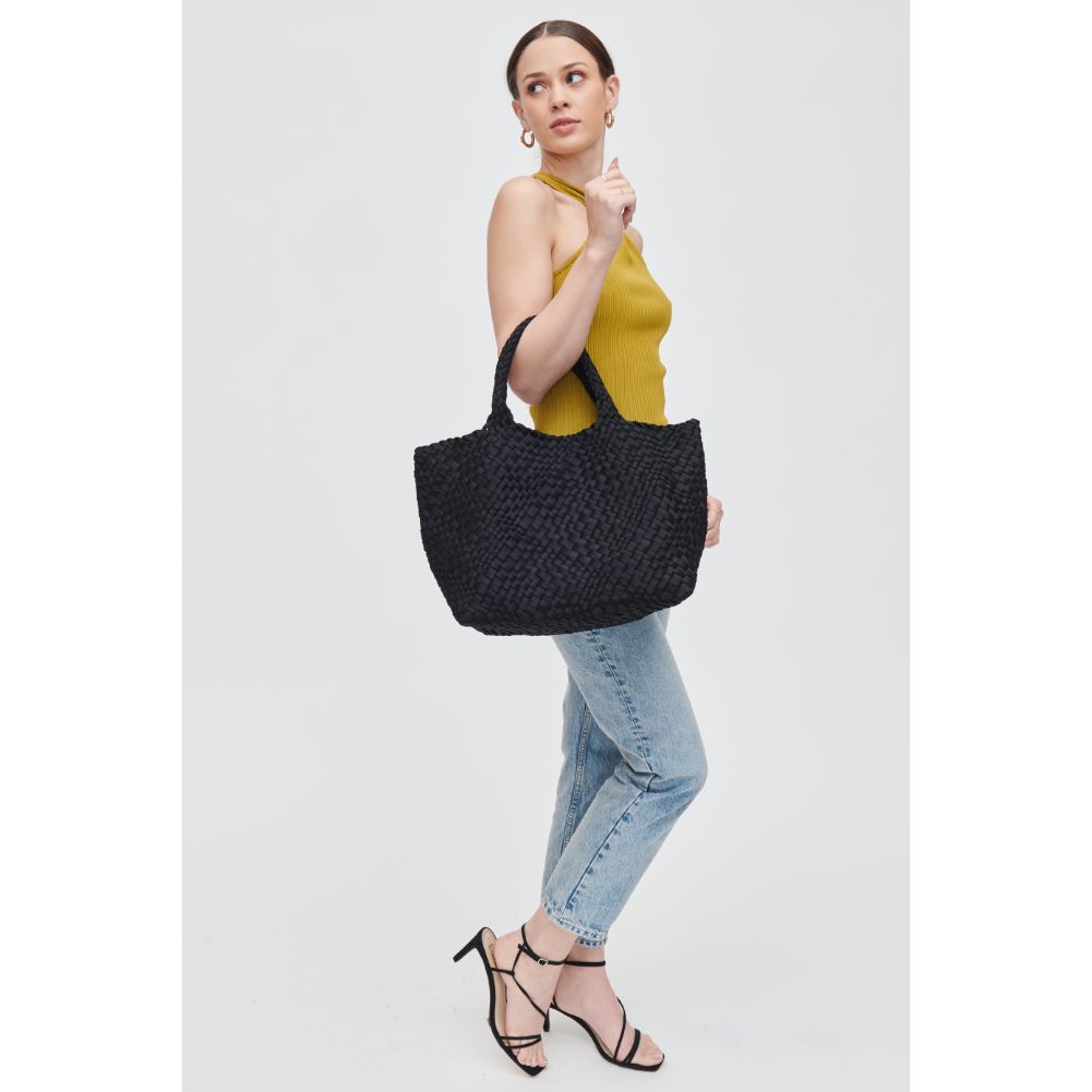 Woman wearing Black Urban Expressions Azadi Tote 840611186942 View 3 | Black