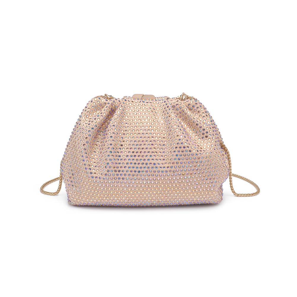 Woman wearing Light Gold Urban Expressions Arielle Evening Bag 840611132734 View 5 | Light Gold